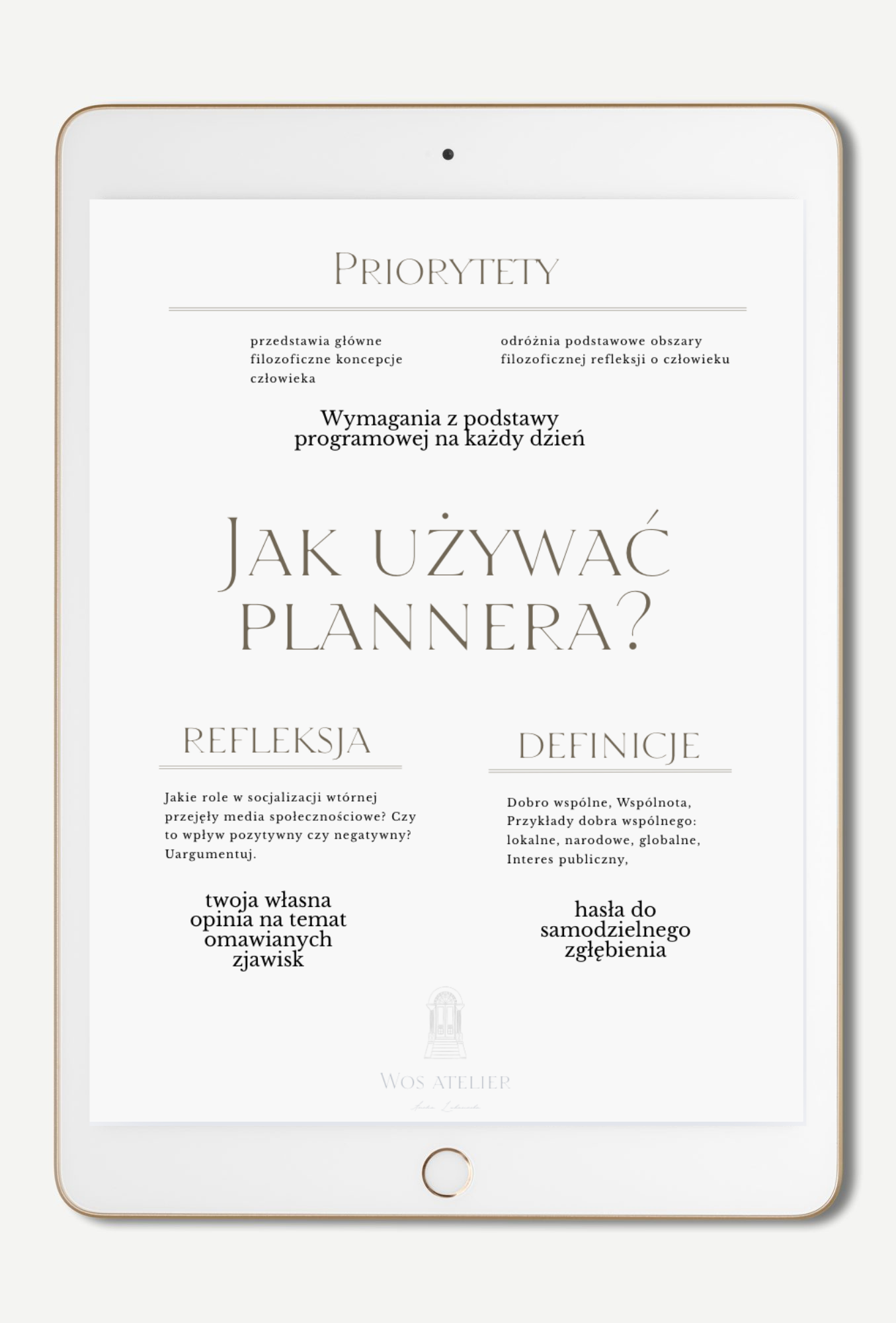 Planner maturalny do nauki Wos-u PDF - obrazek 3