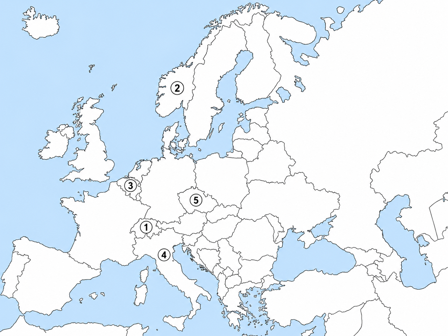 Mapa Europy do testu diagnostycznego Wos Atelier